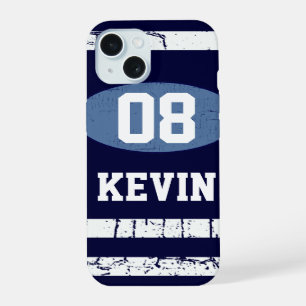 08 number blue sport theme iPhone 15 case
