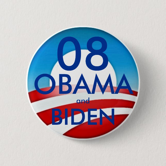 08 OBAMA and BIDEN 6 Cm Round Badge (Front)