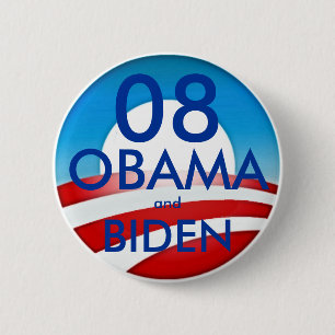 08 OBAMA and BIDEN 6 Cm Round Badge