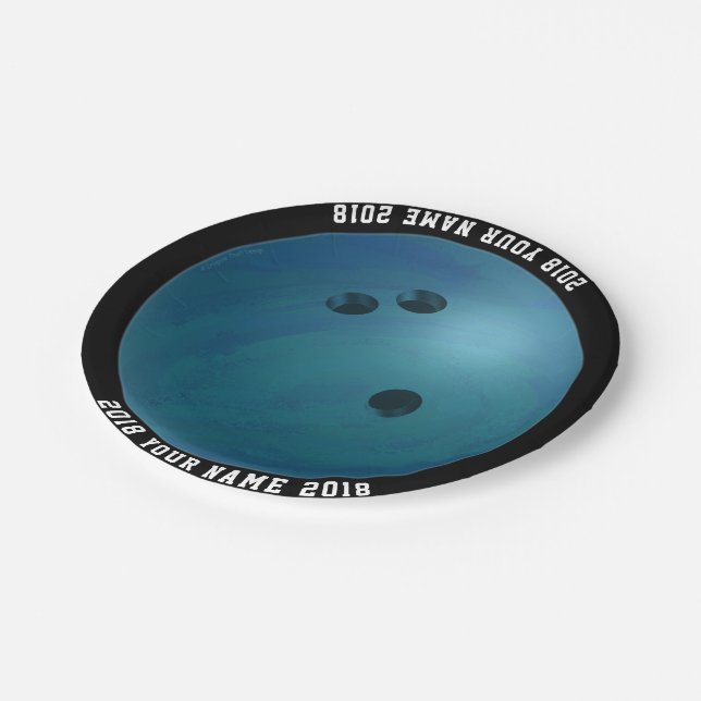 08of12 Bowling Ball Custom Party Plate (Angled)