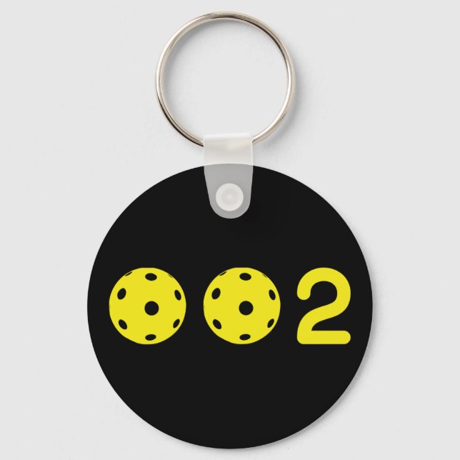 0 0 2 Funny Pickleball score Key Ring (Front)