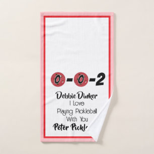 0-0-2 I Love Playing Pickleball With You Customize Hand Towel