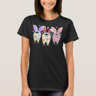 0 Cute Three Bunny Teeth Dental Squad Dentist Happ T-Shirt