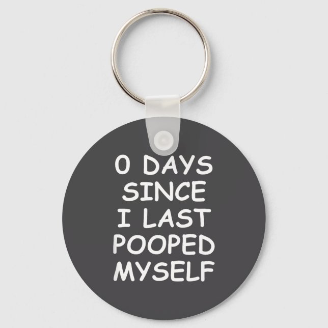 0 Days Since I Last Oped Myself, Funny, Jokes, Sar Key Ring (Front)