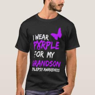 0 Epilepsy I Wear Purple For My Grandson Ribbon T-Shirt