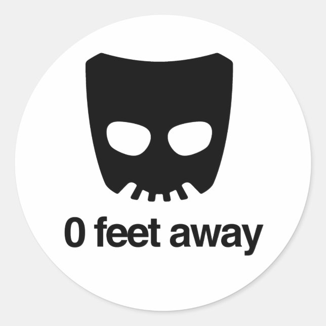 0 FEET AWAY CLASSIC ROUND STICKER (Front)