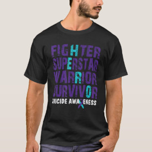 0 Fighter Survivor Suicide Awareness Mental Health T-Shirt
