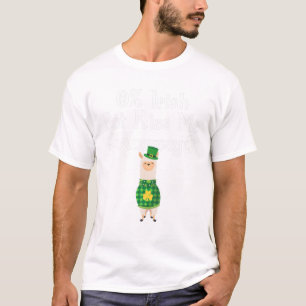 0% Irish But Kiss Me Anyway Funny Llama St Patrick T-Shirt