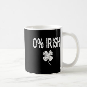 0% Irish Funny St. Patrick's Day Shamrock Men Wome Coffee Mug