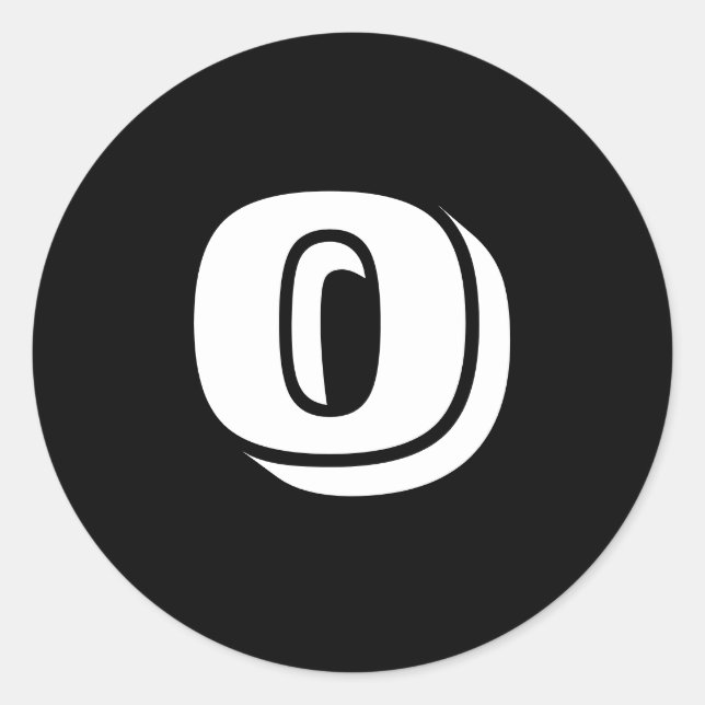 0 Large Round Black Number Stickers by Janz (Front)