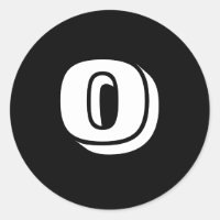 0 Large Round Black Number Stickers by Janz