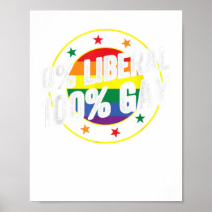 0 Liberal 100 Gay LGBT Design for Conservatives Poster