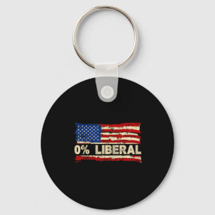 0% Liberal Zero Percent Liberal Republican Flag  Key Ring