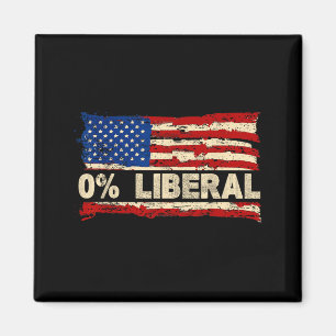 0% Liberal Zero Percent Liberal Republican Flag Magnet