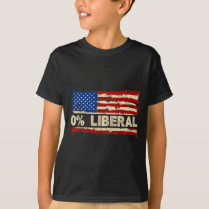 0% Liberal Zero Percent Liberal Republican Flag T-Shirt