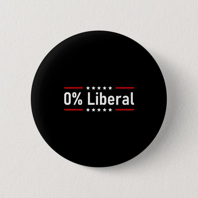 0% Liberal - Zero Percent Statement  6 Cm Round Badge (Front)