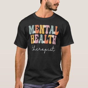 0 Mental Health Therapist Week Groovy Appreciation T-Shirt