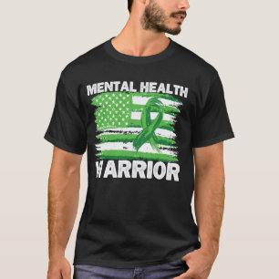0 Mental Health Warrior American USA Flag Men Ment T-Shirt