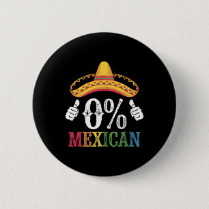 0% Mexican Cinco De Mayo Fiesta Colourful Sombrero 6 Cm Round Badge
