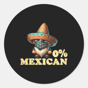 0% Mexican Cinco De Mayo Fiesta Sombrero And Musta Classic Round Sticker
