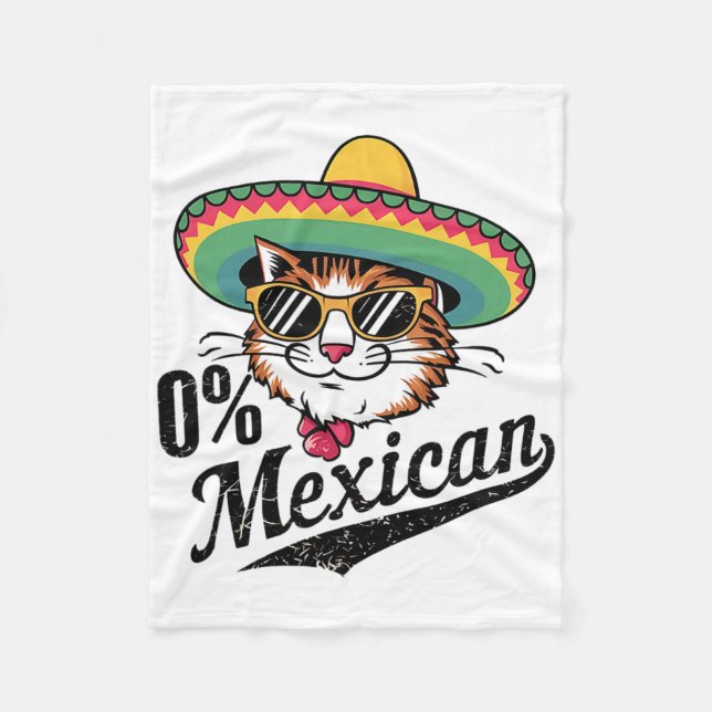 0% Mexican Cinco De Mayo  Fleece Blanket (Front)