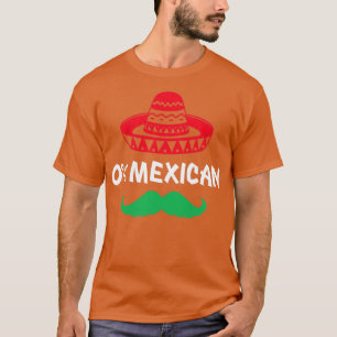 0 Mexican with sombrero and moustache for Cinco de T-Shirt