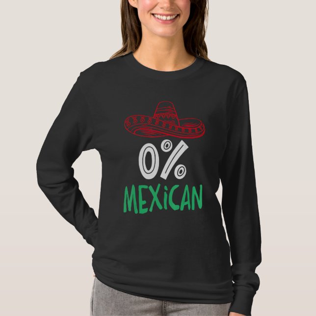 0 Mexican With Sombrero And Mustache For Cinco de  T-Shirt (Front)