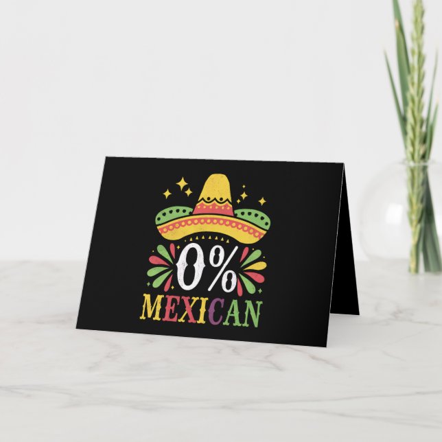 0% Mexican Zero Percent Funny Cinco De Mayo Thank You Card (Front)