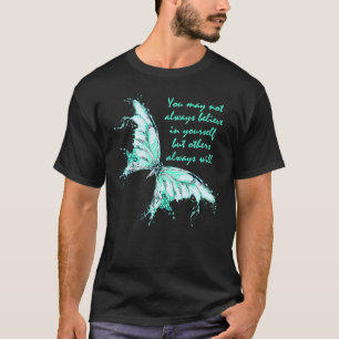 0 Mint Green Butterfly Mental Health Awareness T-Shirt