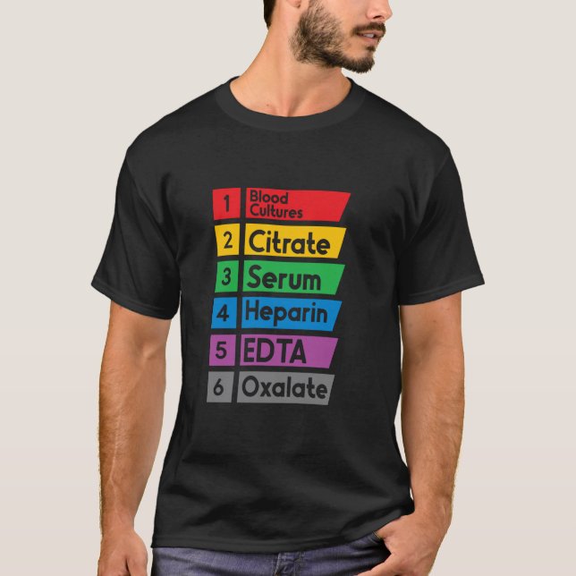0 Phlebotomy lab technician Order of Draw Phleboto T-Shirt (Front)