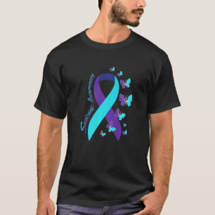 0 Ribbon Butterfly Suicide Awareness Mental Health T-Shirt