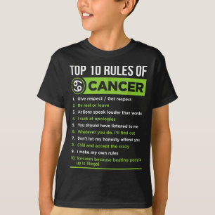 0 Rules of Cancer Zodiac Facts Features Horoscope T-Shirt