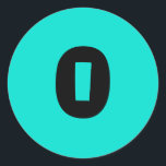 0 Small Round Turquoise Number Stickers by Janz<br><div class="desc">Custom Number Designs by Janz © 2008-2017 Jan Fitzgerald. All rights reserved. Graphic Design,  Artwork,  & Photography by Jan & Michael Fitzgerald.</div>