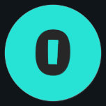 0 Small Round Turquoise Number Stickers by Janz<br><div class="desc">Custom Number Designs by Janz © 2008-2017 Jan Fitzgerald. All rights reserved. Graphic Design,  Artwork,  & Photography by Jan & Michael Fitzgerald.</div>