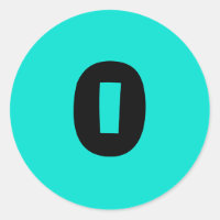 0 Small Round Turquoise Number Stickers by Janz