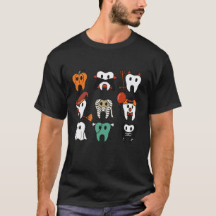 0 Spooky Halloween Dentist Dental Matching Costume T-Shirt