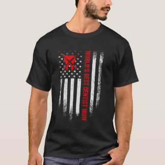 0 Vintage American Flag World S Best Tooth Dentist T-Shirt