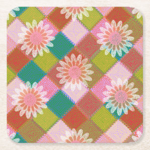 &0s retro daisy green coaster