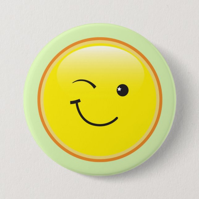 0smiley_winking 7.5 cm round badge (Front)