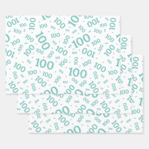 0th Modern Black/White Random Number Pattern Wrapping Paper Sheet