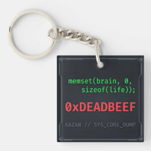 0xDEADBEEF Memset C++ Programmer Metal Keychain