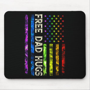 0y5 Free Dad Hugs America Flag Lgbt Gay Pride For Mouse Pad