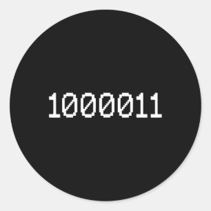 1000011 Binary Code 67 Meme Computer Coding Funny  Classic Round Sticker
