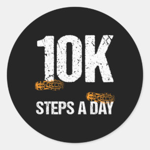 10000 Steps A Day New Year Health And Fitness Goal Classic Round Sticker