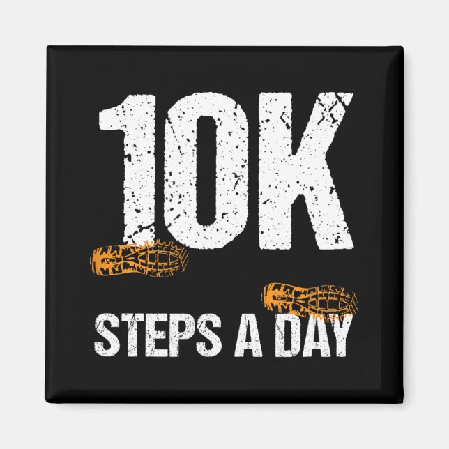 10000 Steps A Day New Year Health And Fitness Goal Magnet (Front)