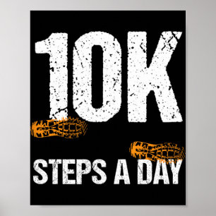 10000 Steps A Day New Year Health And Fitness Goal Poster