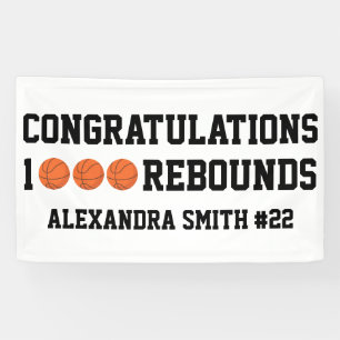 1000 Basketball Rebounds Career Team Player Banner