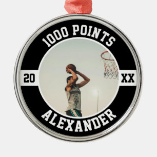 1000 Career Points Basketball Scorer Milestone Metal Tree Decoration