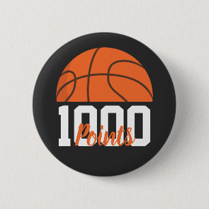 1000 Career Points Scorer Basketball High School 6 Cm Round Badge