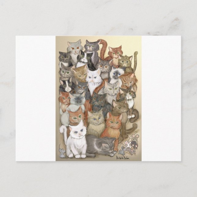 1000 cats postcard (Front)